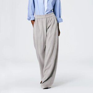 Tibi ultrasuede wide leg pull on pant